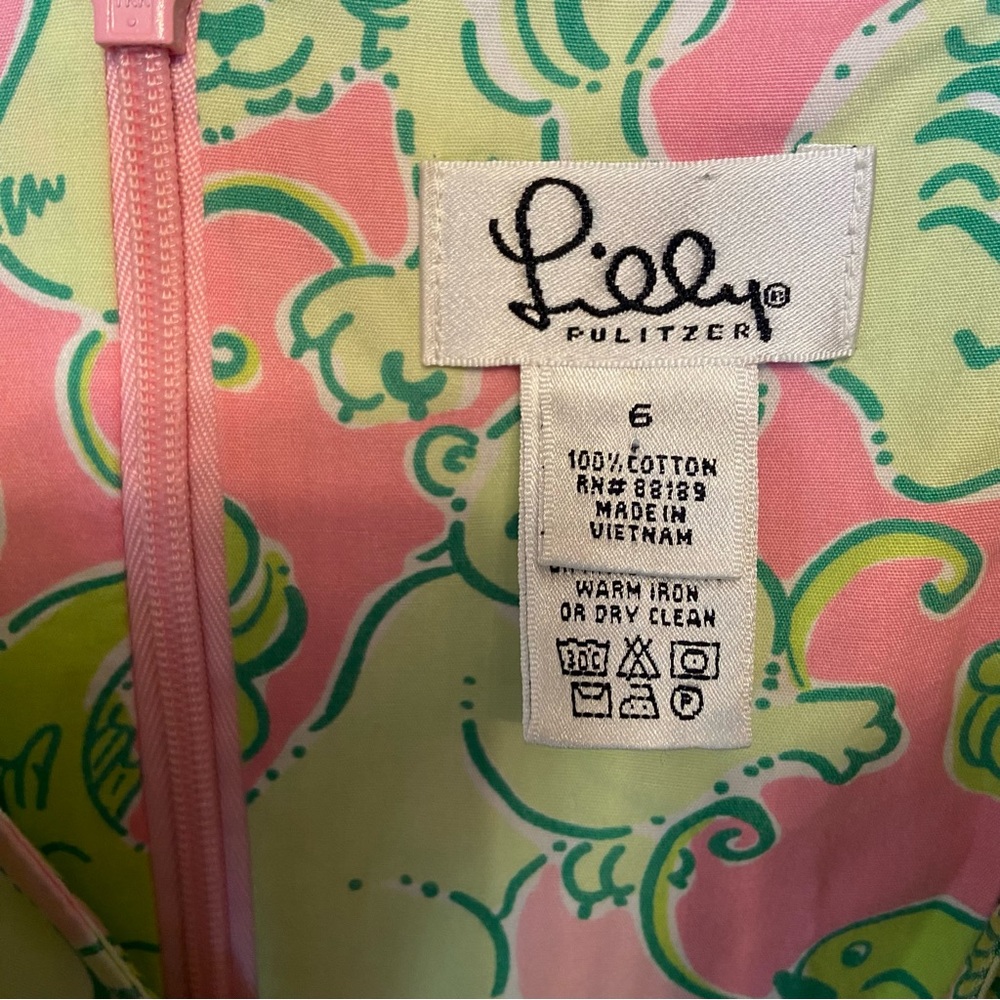 Lilly Pulitzer RARE Fried Catfish 90s Y2K Vintage lion tiger fish print dress - Picture 6 of 7